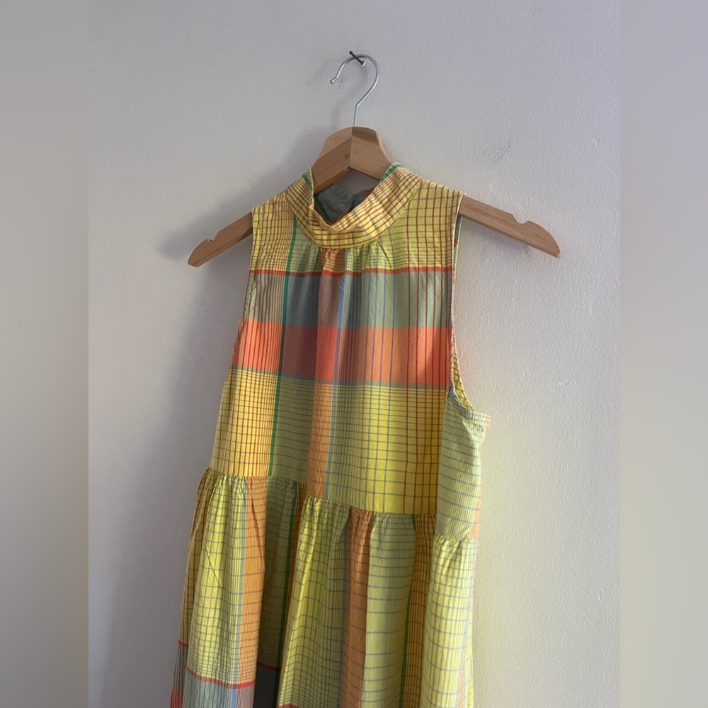 Urban Outfitters Yellow and Orange Plaid Midi Dress - Picture 8 of 16